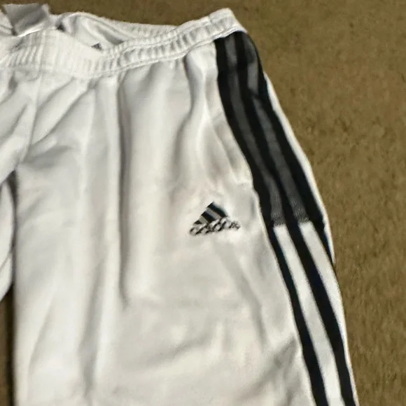 adidas White Track Pants with Black Side Stripes - Picture 2 of 4